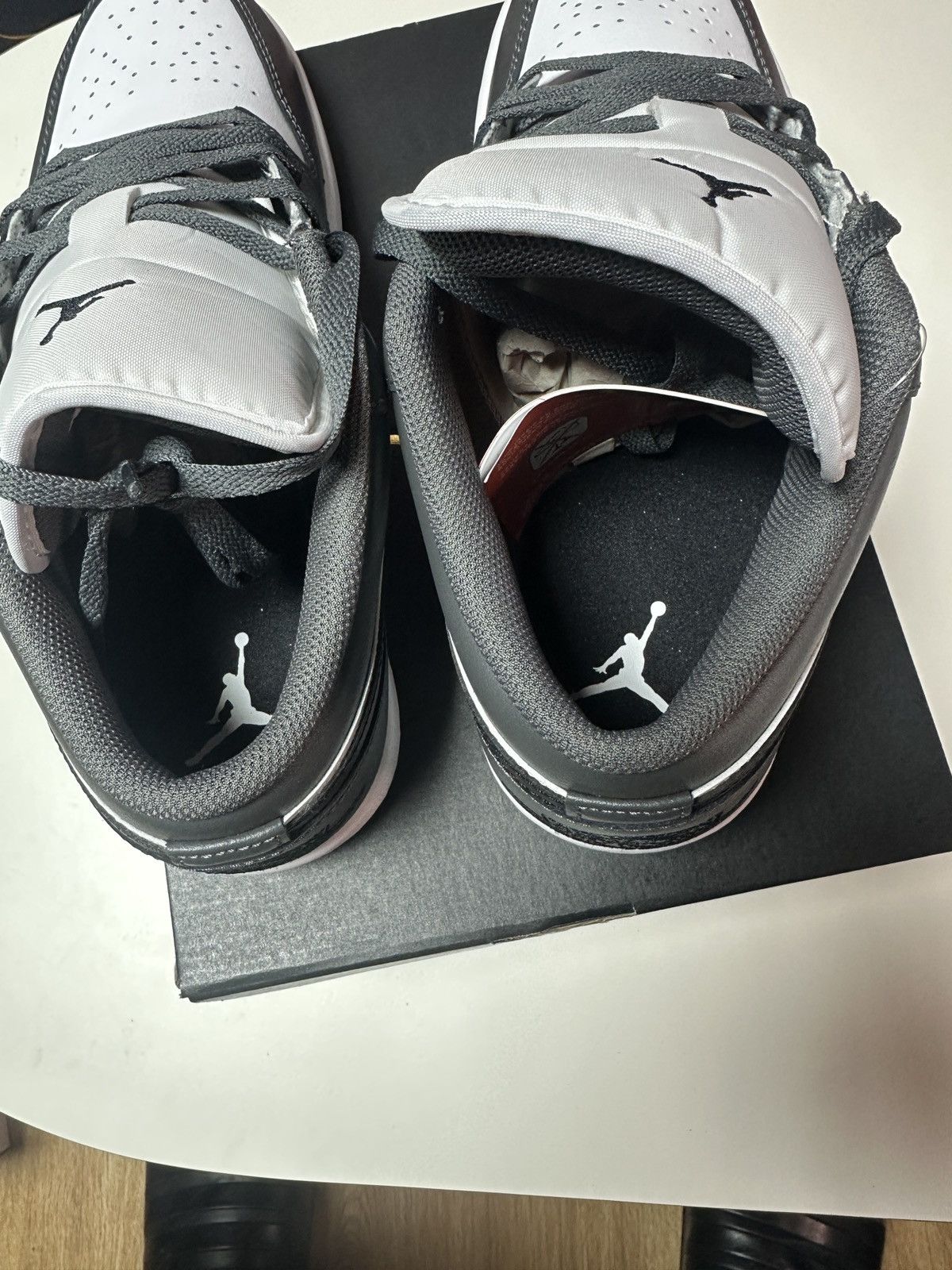 Jordan Brand × Nike *New* Size 10 Men Air Jordan 1 Low White Black Iron Gray Size US 10 / EU 43 - 23 Thumbnail