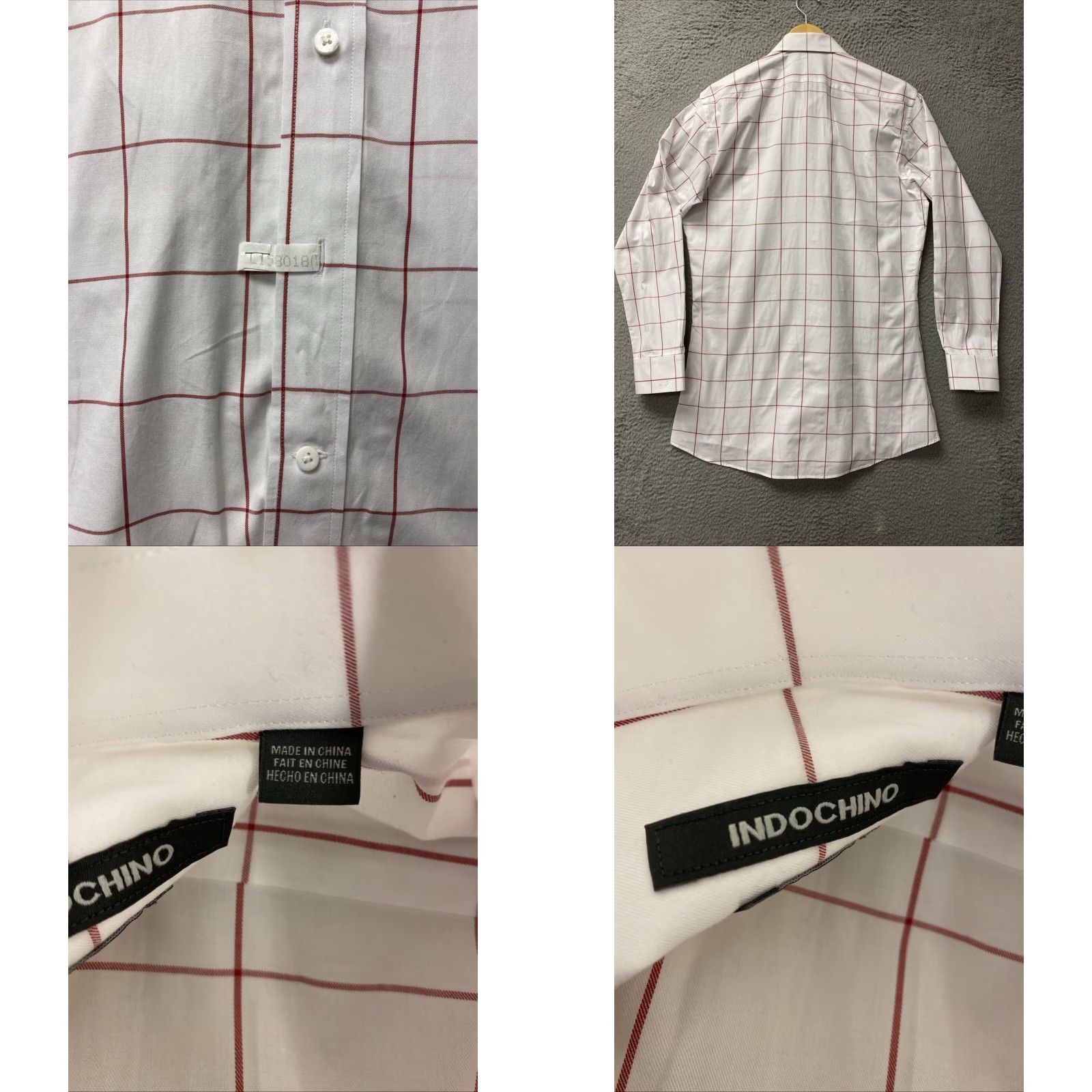 Vintage Indochino Slim Fit Button-Up Shirt Mens White Red Check Long Sleeve L 42" Casual Preppy Size US L / EU 52-54 / 3 - 8 Thumbnail