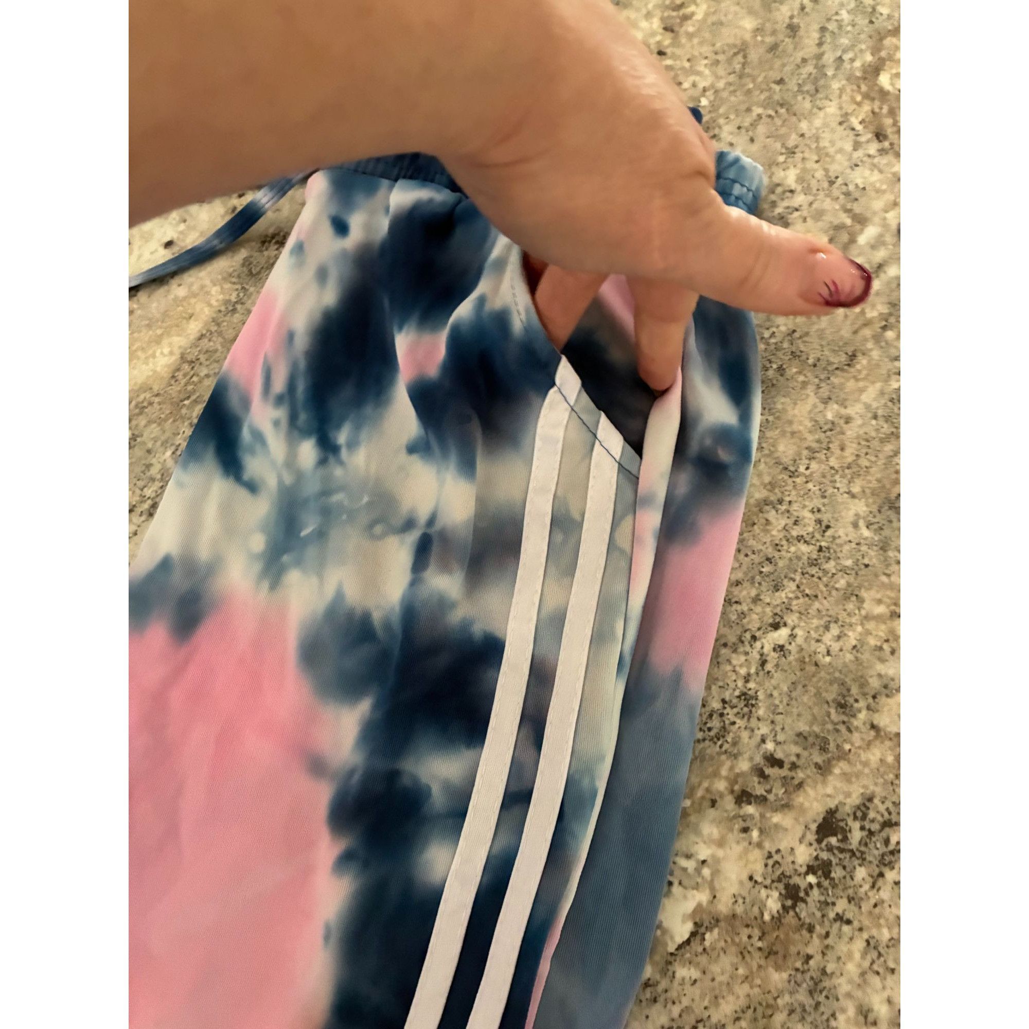 Other Yuna Tie Dye Short Sleeve Hoodie & Jogger Set Navy Blue Pink Size 28" / US 6 / IT 42 - 6 Thumbnail