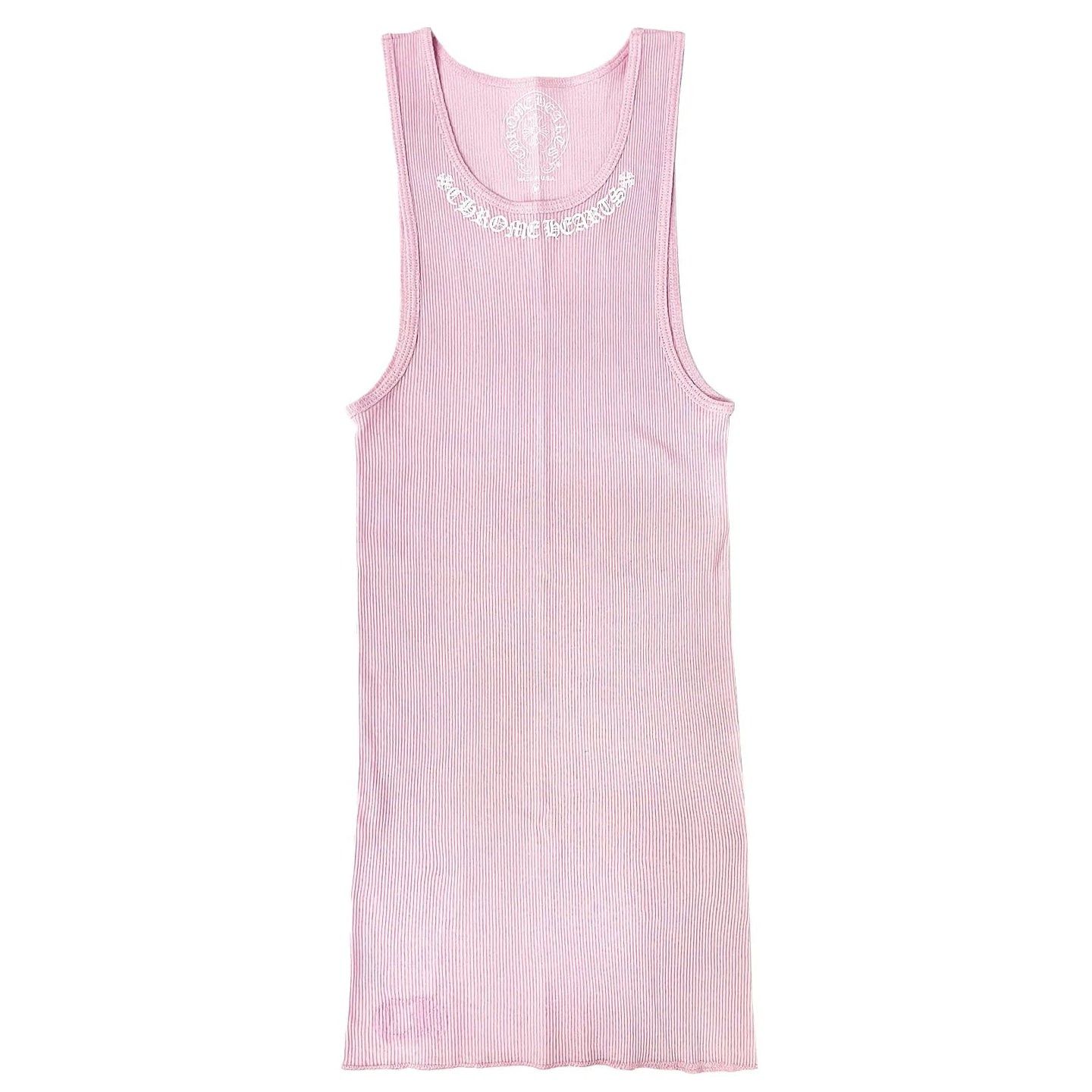 Chrome Hearts Love You Neck Logo Rib Tank Pink Size US L / EU 52-54 / 3 - 1 Thumbnail