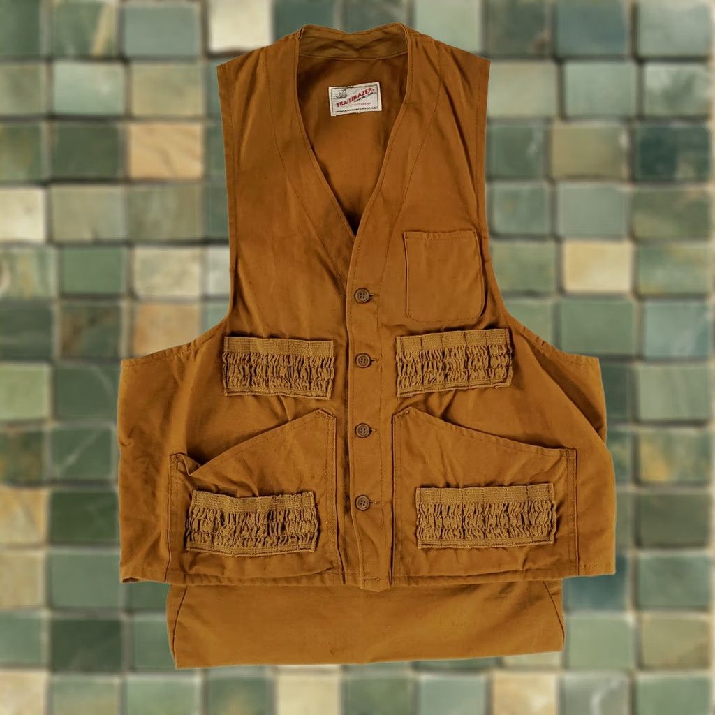 Vintage Winchester Trailblazer Vest Brown Mens M Shooting Hunting Canvas Cotton Vest M Mens Brown Size US M / EU 48-50 / 2 - 1 Thumbnail