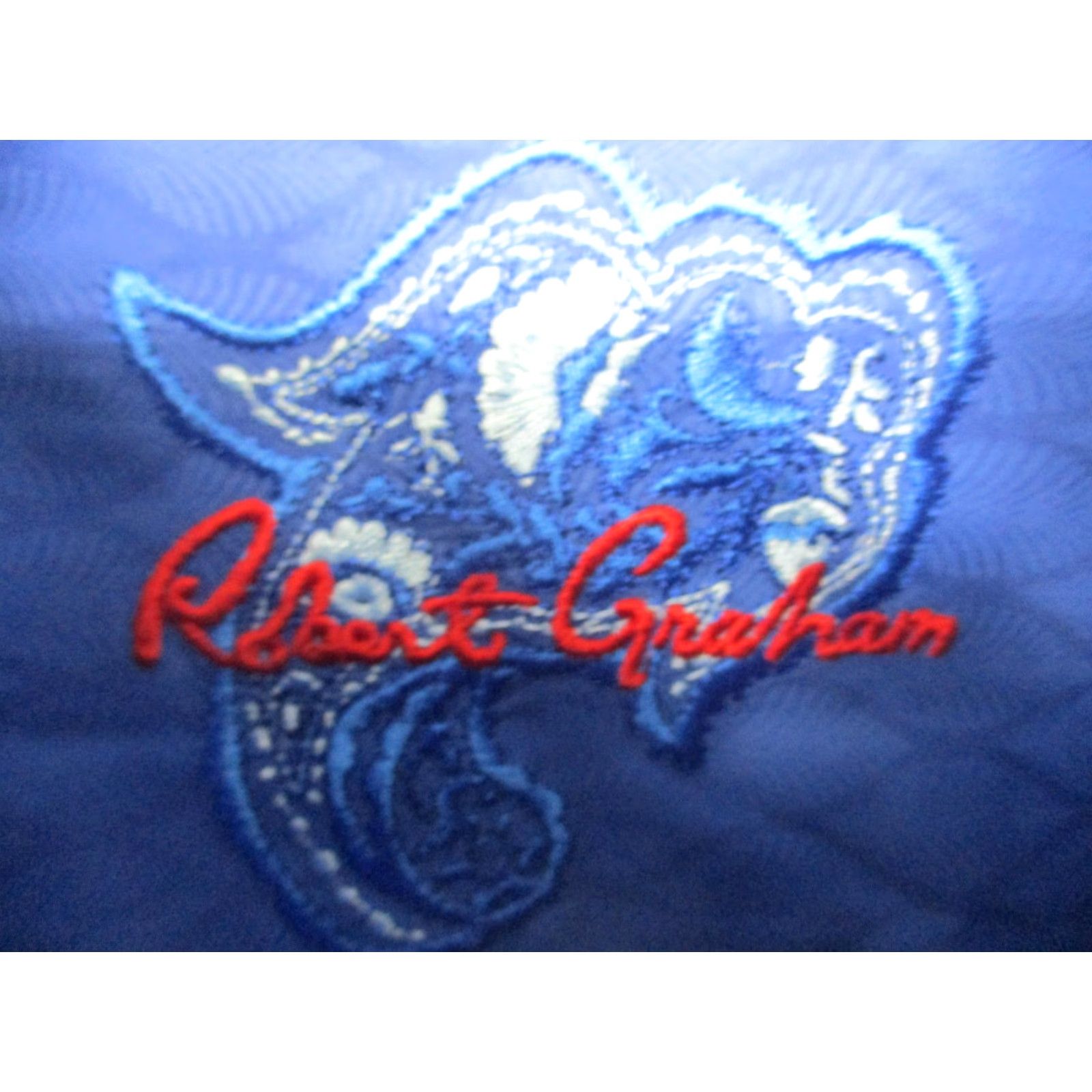 Robert Graham Robert Graham Shirt Mens Large Blue Classic Fit Paisley Contrast Cuff Button Up Size US L / EU 52-54 / 3 - 4 Thumbnail