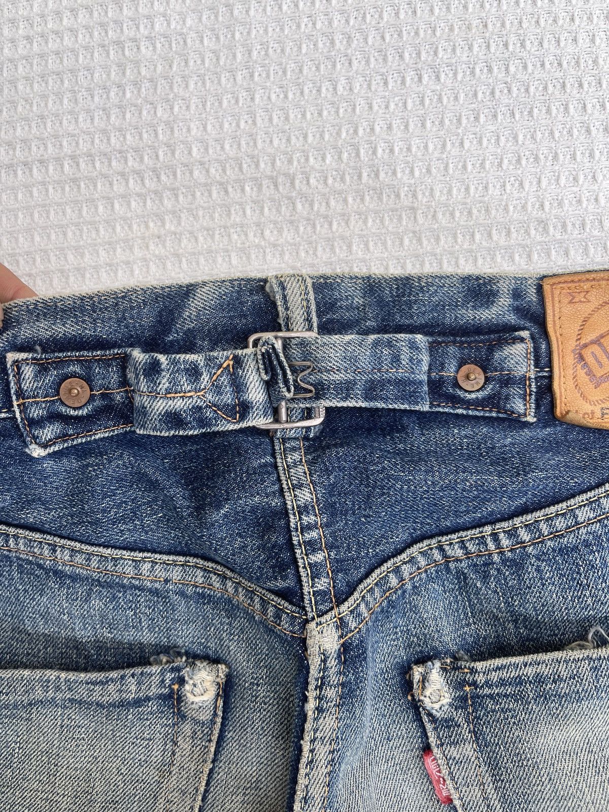 Denime Rare🔥Vintage DENIME Japan Slevedge Distressed Jeans Size US 30 / EU 46 - 13 Thumbnail