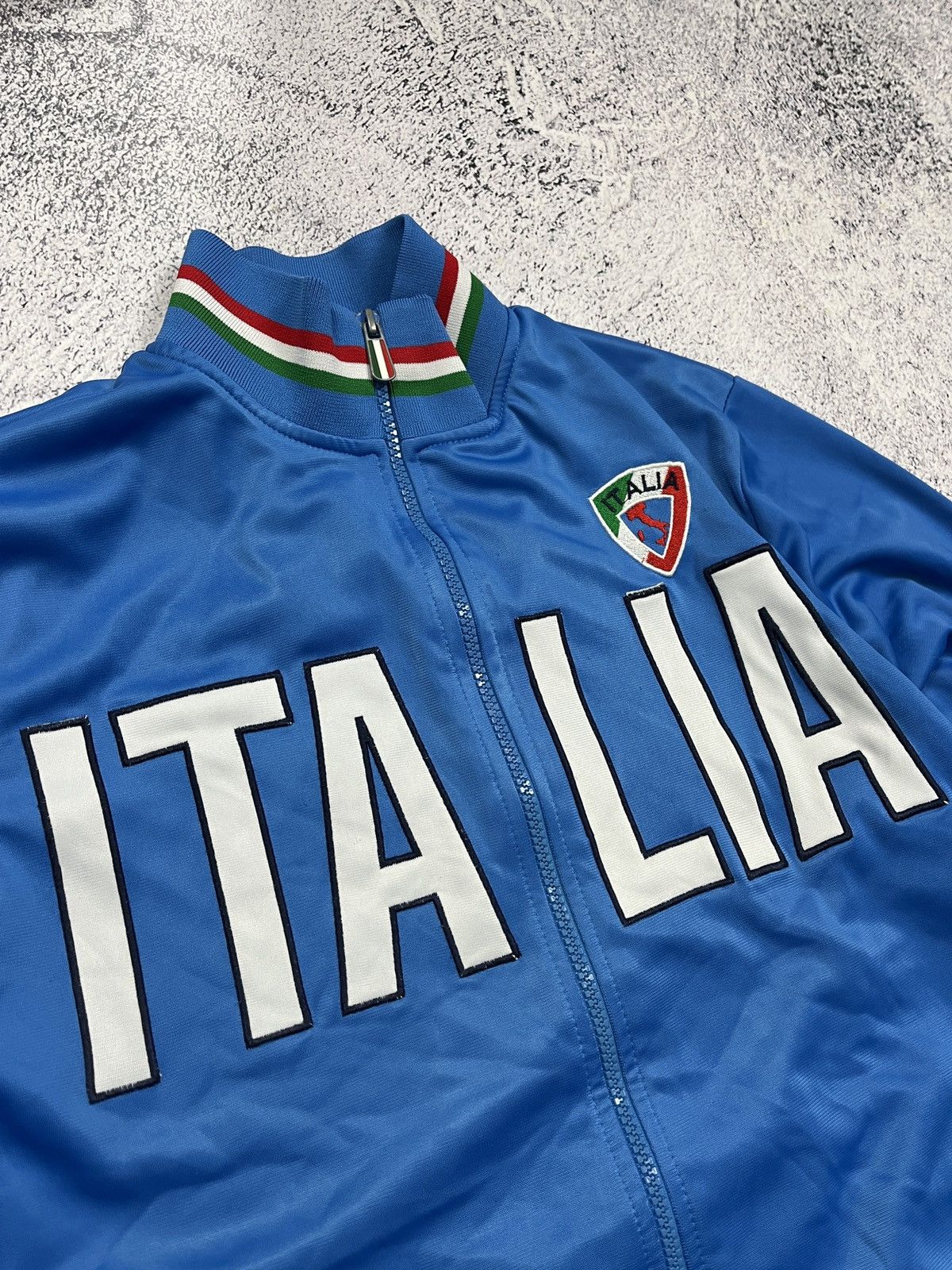 Vintage Italia Big Logo Hype Track Jacket Rare Italy Drill Blockcore Size US L / EU 52-54 / 3 - 7 Thumbnail