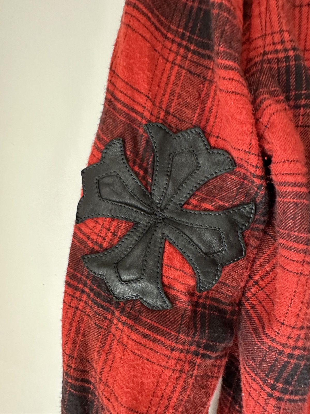 Chrome Hearts Chrome Hearts Red Leather Elbow Cross Flannel Size US M / EU 48-50 / 2 - 6 Thumbnail