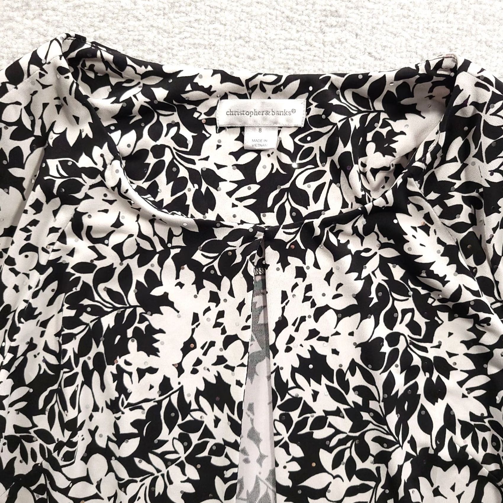 Vintage Christopher & Banks Top Womens 8 Lightweight Floral Open Front Cardigan Size Size M / US 6-8 / IT 42-44 - 7 Thumbnail