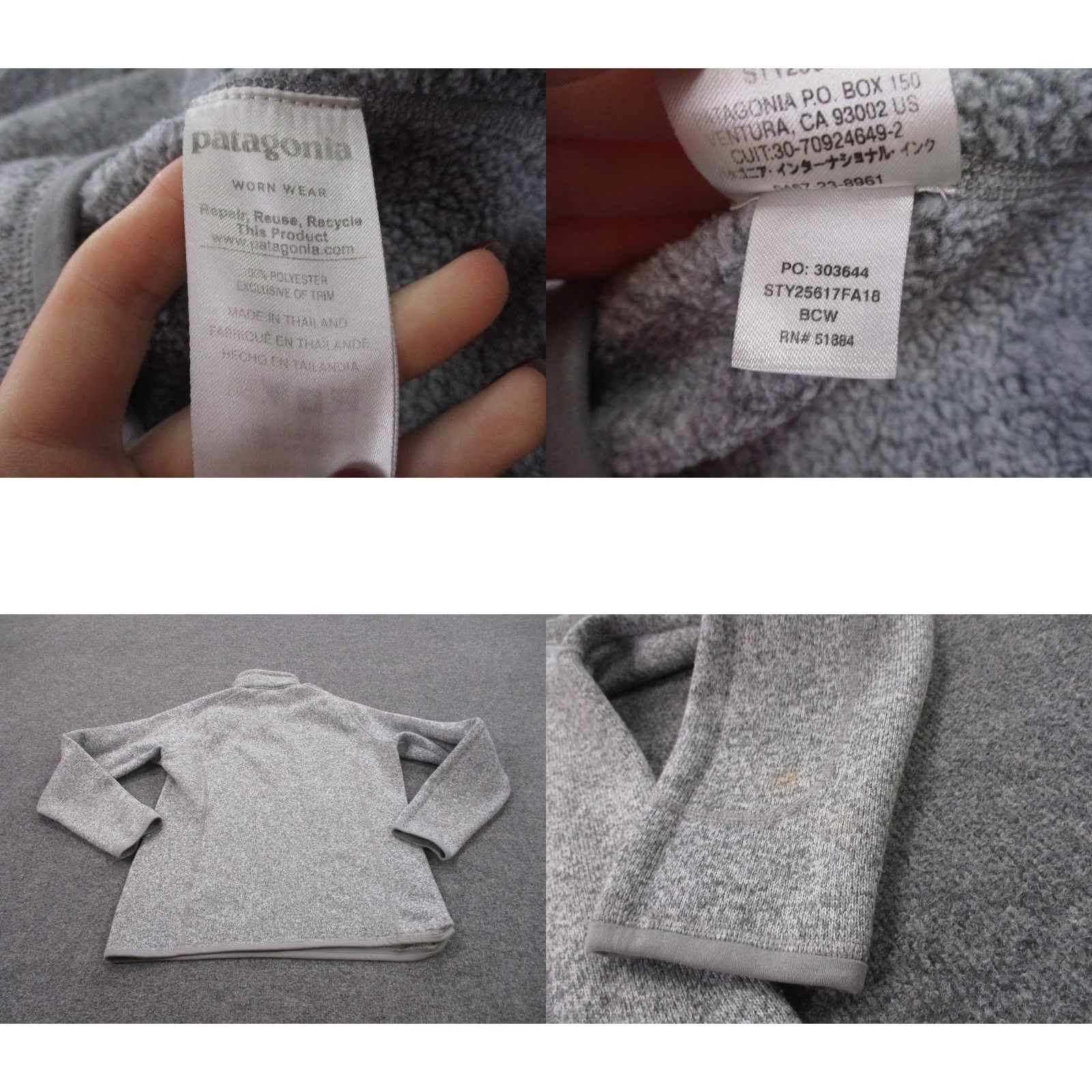 Patagonia Patagonia Jacket Women L Gray Better Sweater Fleece Zip Pockets Windproof 1/4 Zip Outdoor Outdoor Windbreaker Regular 25617 Size L / US 10 / IT 46 - 8 Thumbnail