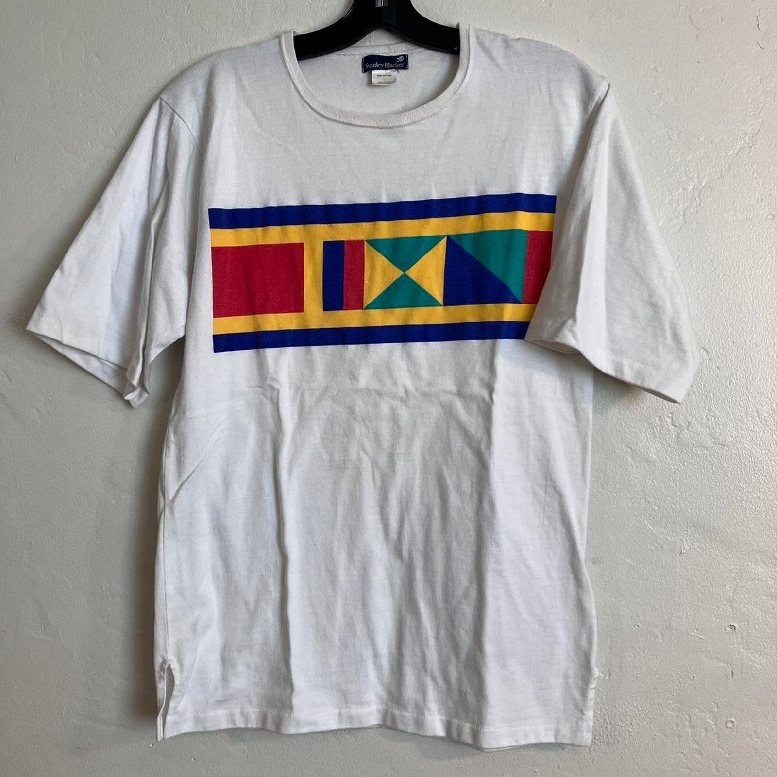 Stanley Blacker × Vintage Vintage 90s Stanley Blacker Naval Ensign T-shirt Size US L / EU 52-54 / 3 - 1 Thumbnail