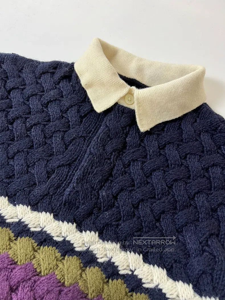 Aime Leon Dore Aime Leon Dore Chunky Retro Patchwork Collar Sweater Size US M / EU 48-50 / 2 - 6 Thumbnail