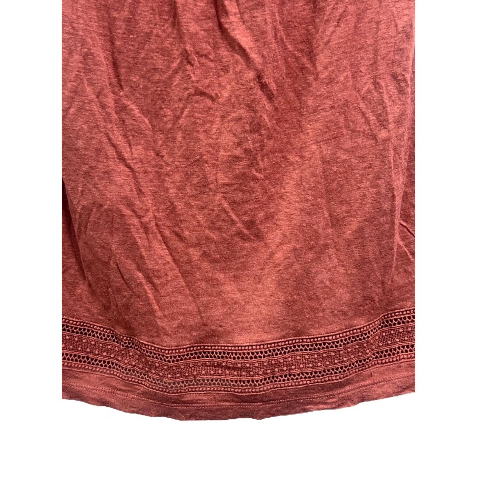 Vintage St. Tropez West 100% Linen Peasant Blouse Women’s S Rust Bohemian Cottagecore Cap Sleeve Crochet Trim Hem Casual Shirt Size S / US 4 / IT 40 - 5 Thumbnail