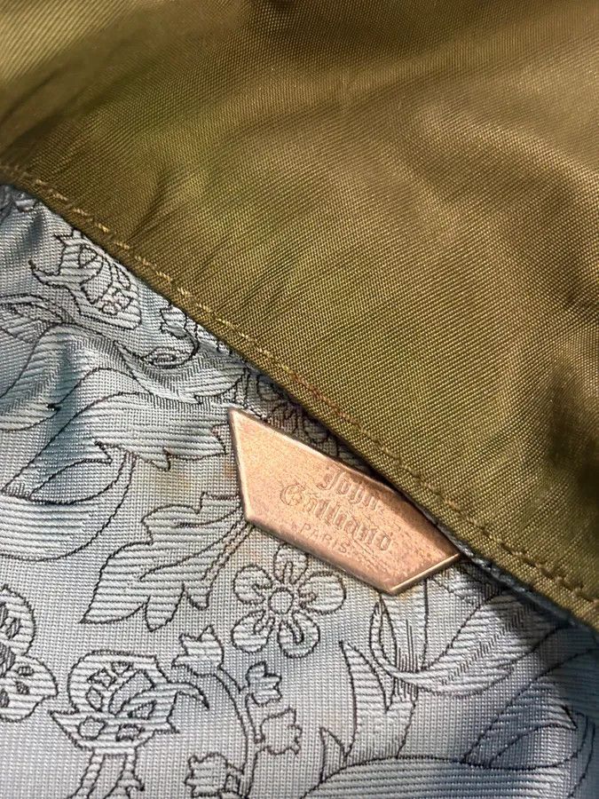John Galliano John Galliano Olive Canvas Embroidered Sunflower Crossbody Bag Size ONE SIZE - 7 Thumbnail