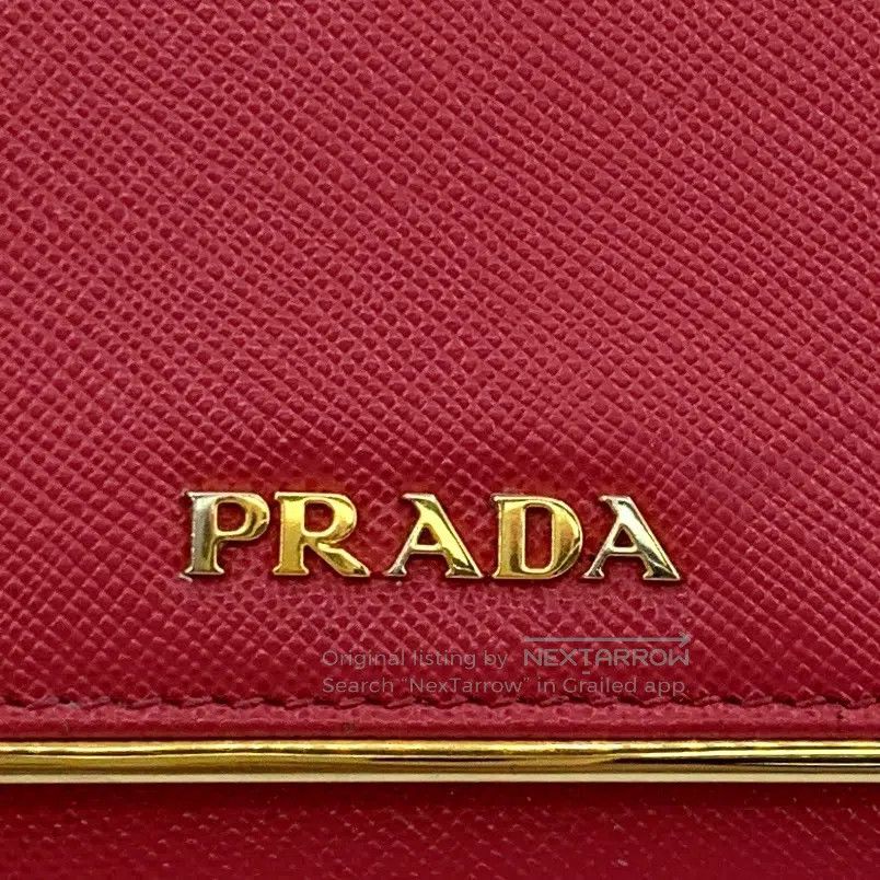 Prada Prada Red Logo Stamped Money Clip Wallet| Size ONE SIZE - 7 Thumbnail