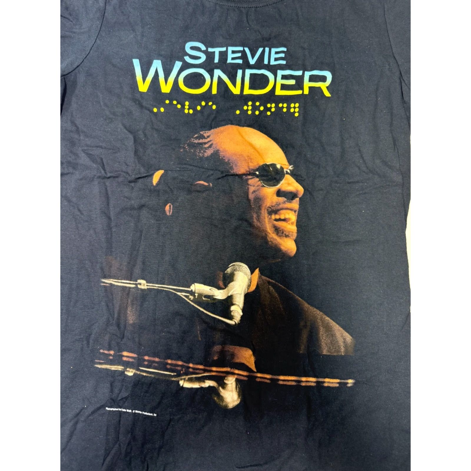 Vintage STEVE WONDER T-SHIRT BLACK SMALL WONDER PRODUCTIONS INC MENS Size US S / EU 44-46 / 1 - 2 Thumbnail