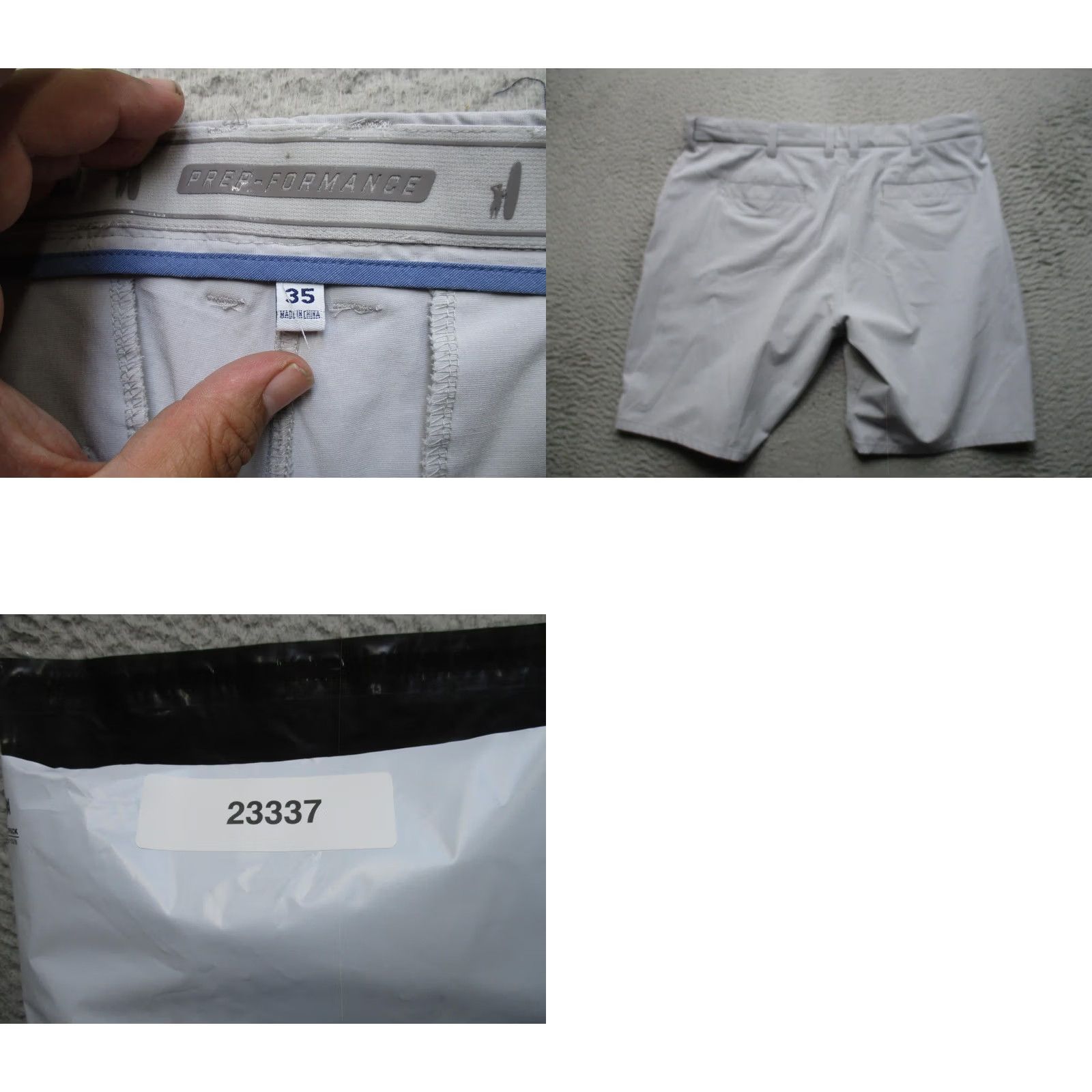 Vintage PREP-FORMANCE Shorts Mens 35 Gray Chino Microfiber Stretch Golf Casual 9 Inseam Size US 35 - 8 Thumbnail