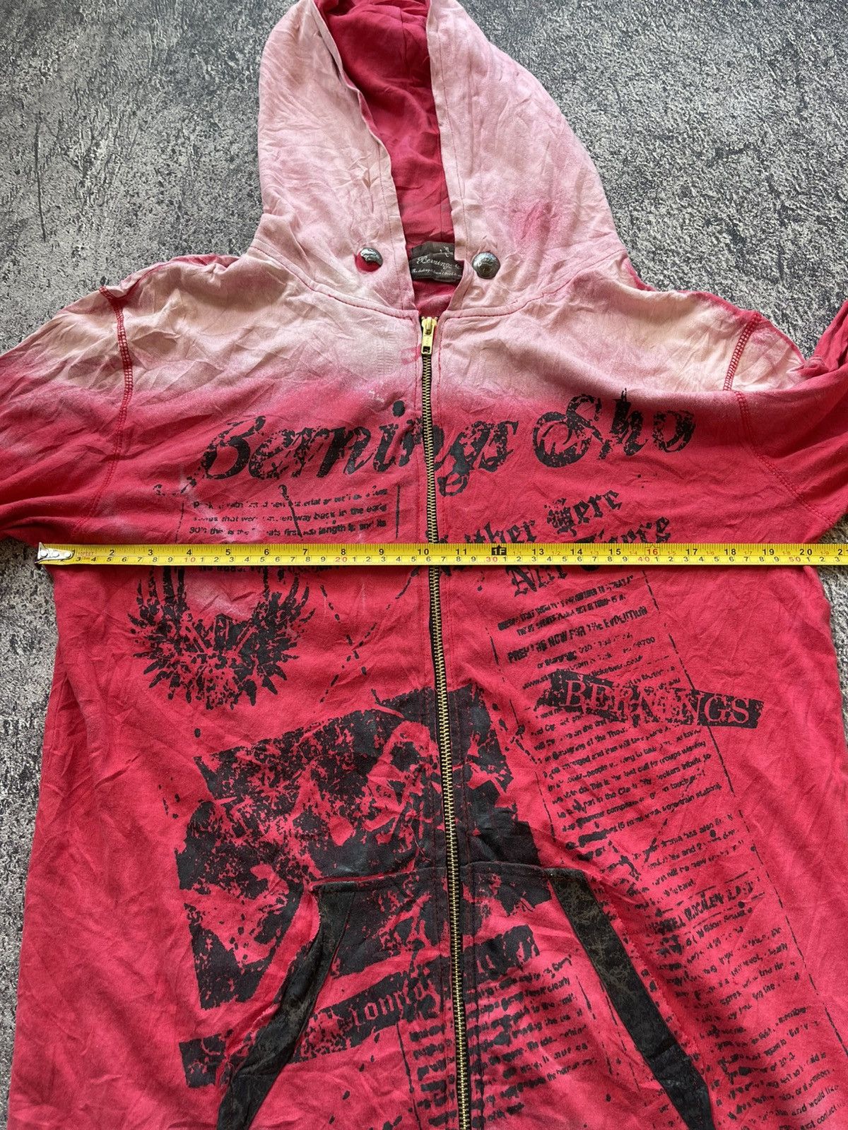 Japanese Brand Y2k Berning sho skull grunge poem zip hoodie Size US L / EU 52-54 / 3 - 10 Thumbnail
