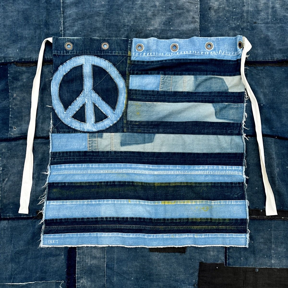 2017 Peace Patchwork Stripe American Flag Denim Jean Apron