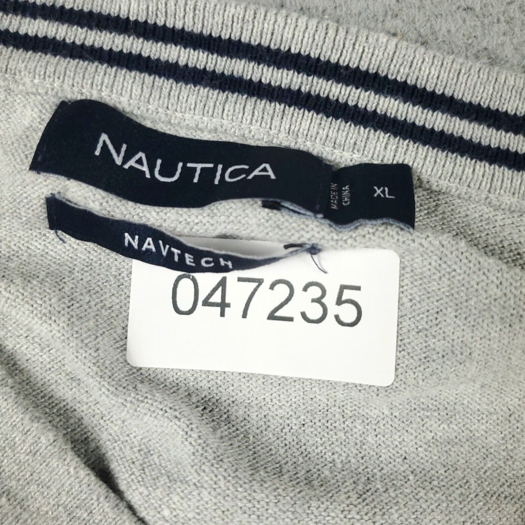 Nautica Nautica Mens Gray Knit Pullover Sweater XL Long Sleeve Crew Neck Cotton Size US XL / EU 56 / 4 - 8 Thumbnail