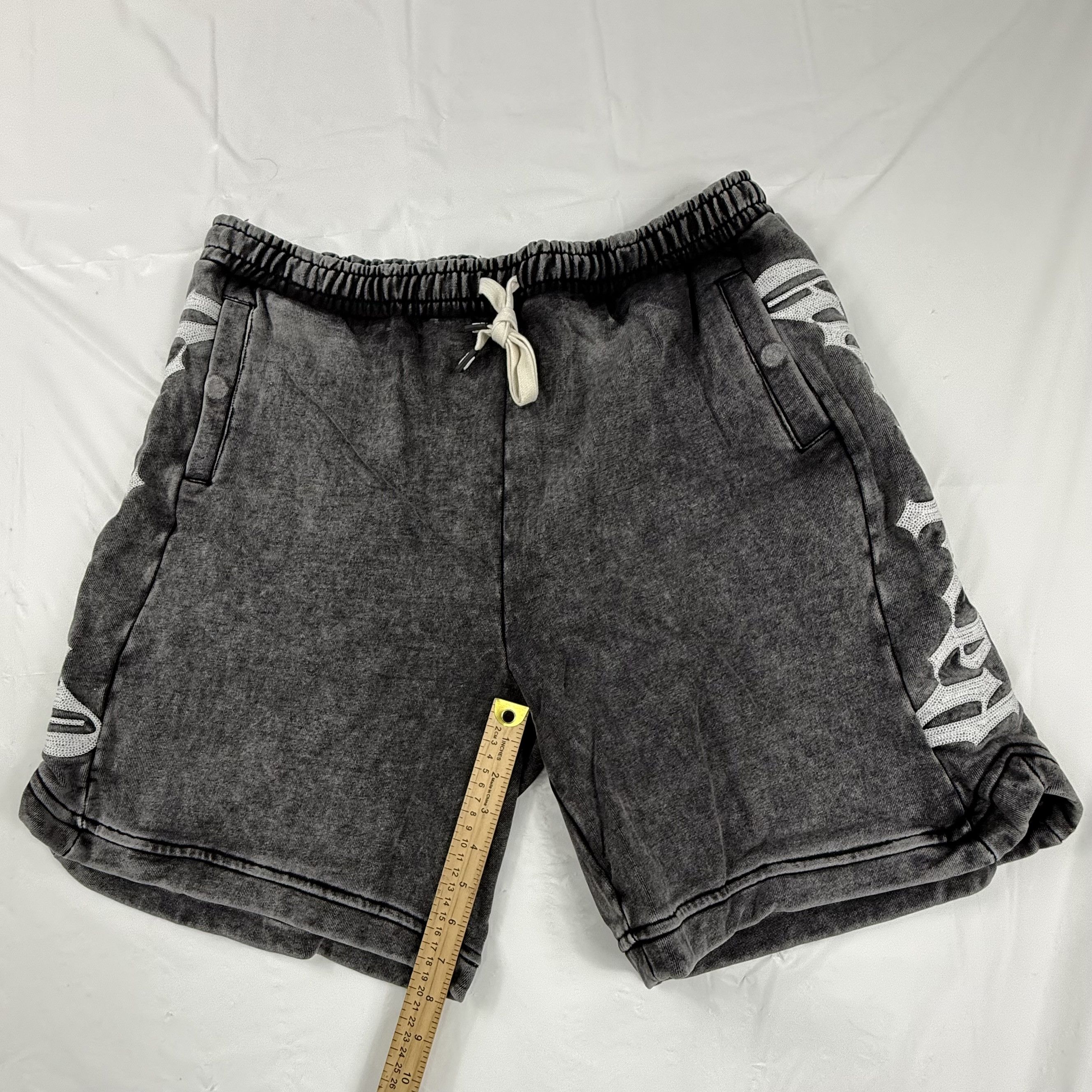 Godspeed Godspeed Mainline Collection Acid Wash Black Fleece Shorts Size US 36 / EU 52 - 6 Thumbnail