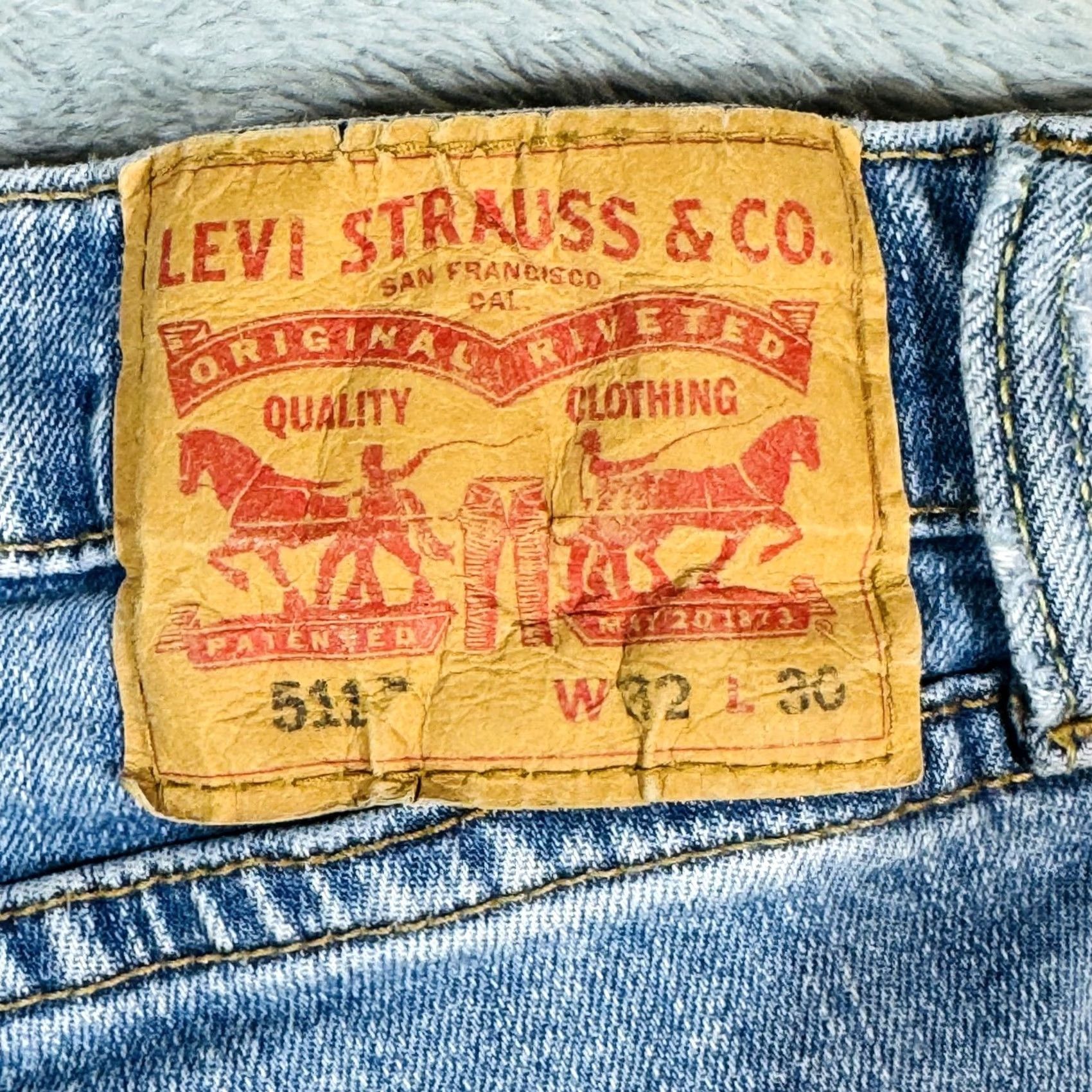 Levi's Levi's 511 Jeans Mens 32x30 Blue Light Wash Slim Tapered Stretch Denim Zip Fly Size US 32 / EU 48 - 7 Thumbnail