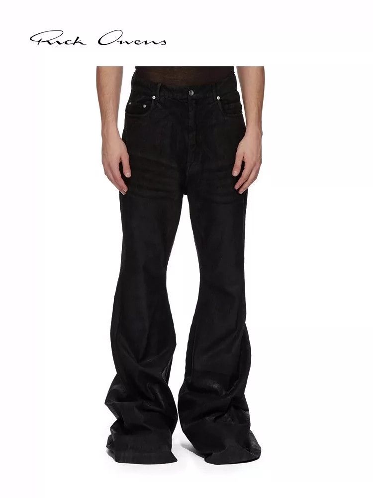 Rick Owens Rick Owens Glossy coated corduroy wash Bolan flared pants Size US 30 / EU 46 - 5 Thumbnail