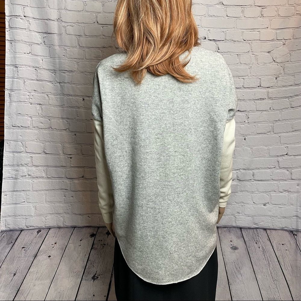 Vince Vince Colorblock Sweater Gray Wool Cashmere Size XS Size XS / US 0-2 / IT 36-38 - 4 Thumbnail