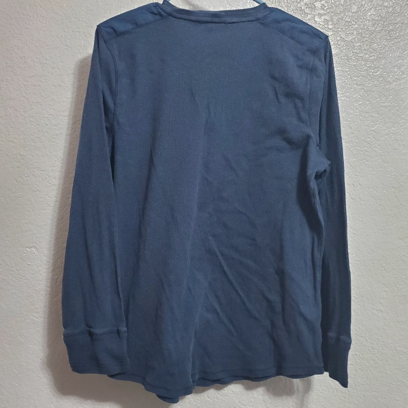 Ralph Lauren VINTAGE Lauren Ralph Lauren Top Women 3X Blue Ribbed Henley Long Sleeve Cotton 1/4 Zip Logo Size XXL / US 16-18 / IT 52-54 - 2 Thumbnail