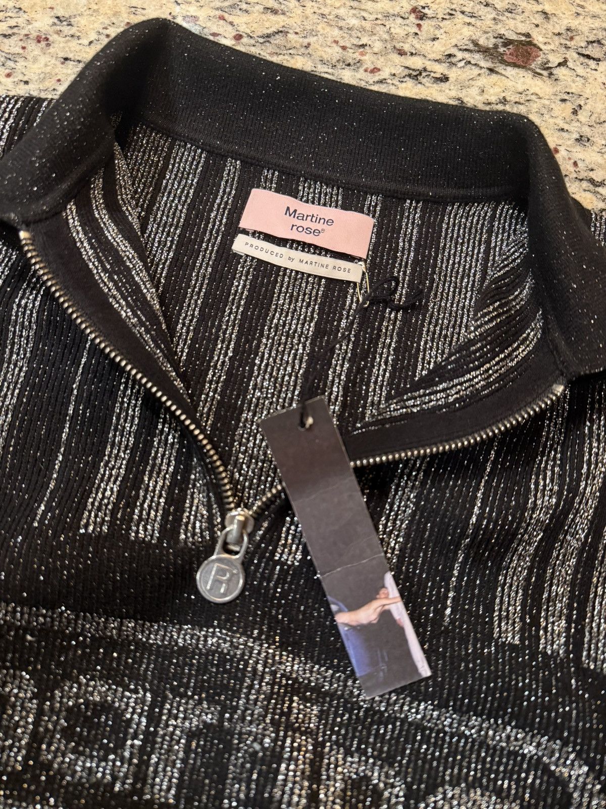 Martine Rose Martine Rose Lurex Logo Polo Zip Sweater Size US L / EU 52-54 / 3 - 4 Thumbnail