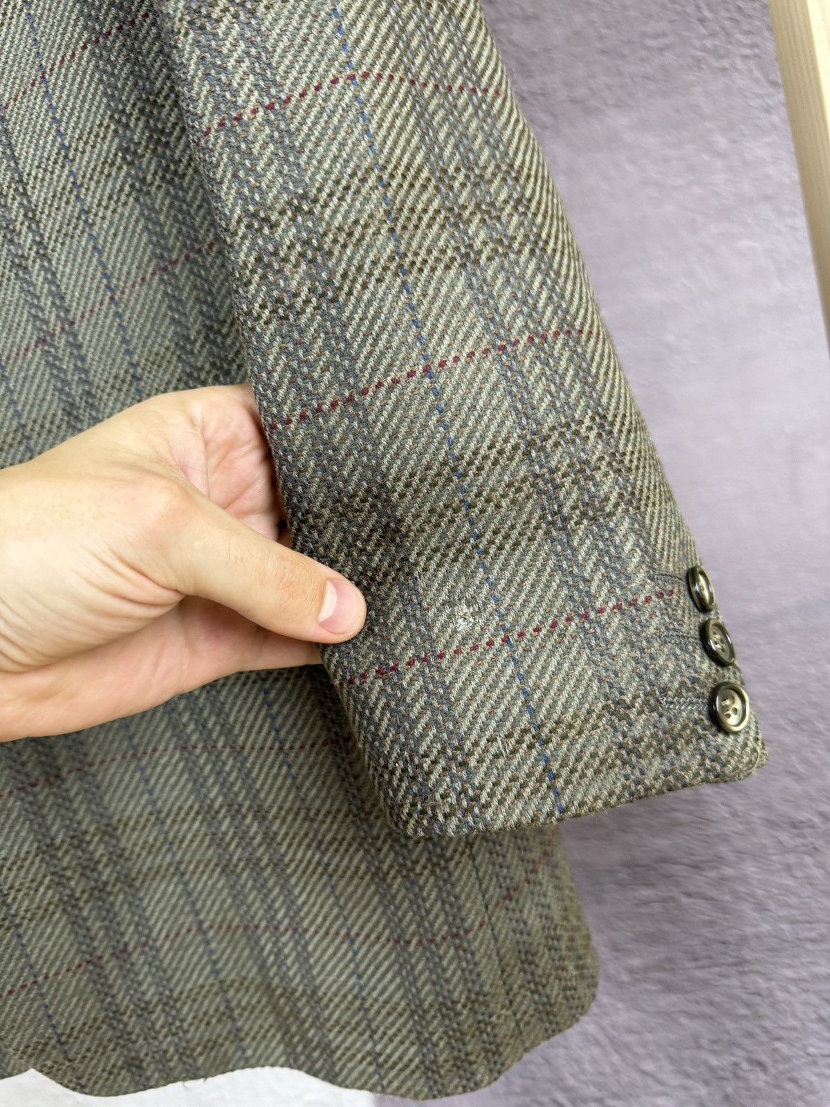 Vintage Yves Saint Laurent diffusion hommes checkered wool blazer Size 44R - 8 Thumbnail