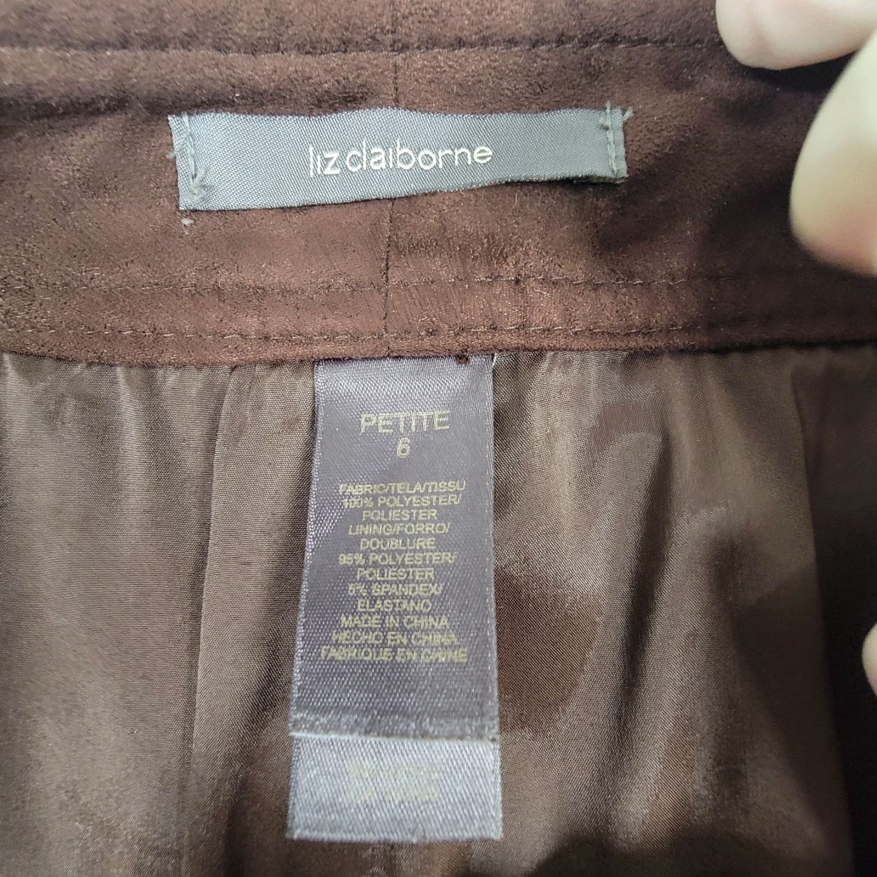 Liz Claiborne Liz Claiborne Skirt Women Maxi 6P Petite Brown Faux Suedet Womens Size 28" / US 6 / IT 42 - 6 Thumbnail