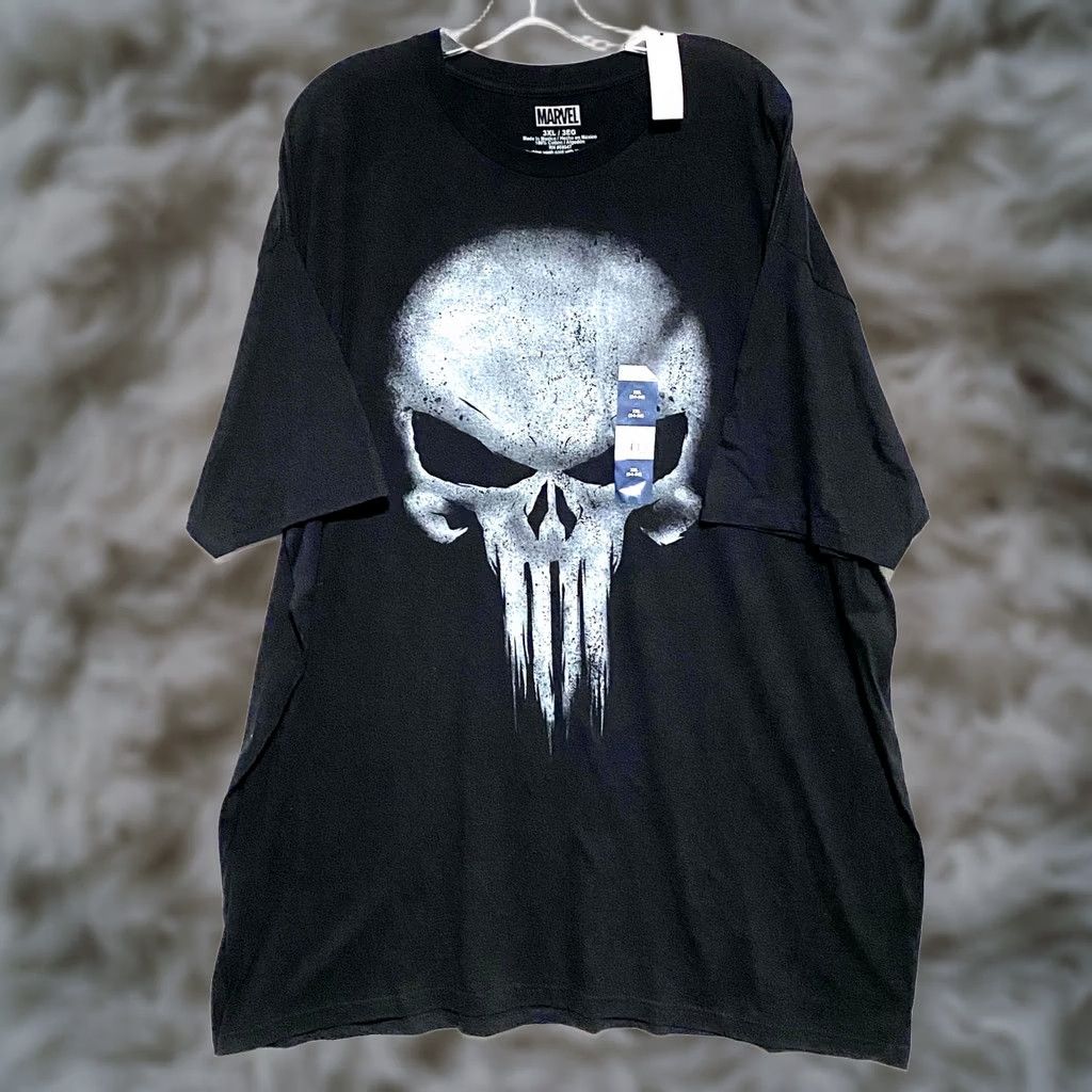 Vintage VINTAGE Marvel Punisher Distressed Skull Black Graphic Shirt Mens 3XL Comics Y2K NWT Size US XXL / EU 58 / 5 - 1 Thumbnail