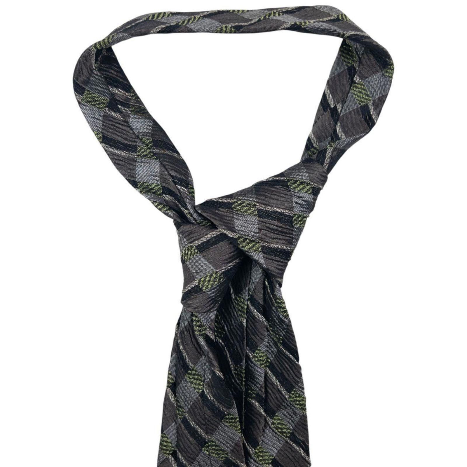 Issey Miyake Vintage Issey Miyake Checkered Silk Tie Size ONE SIZE - 3 Thumbnail