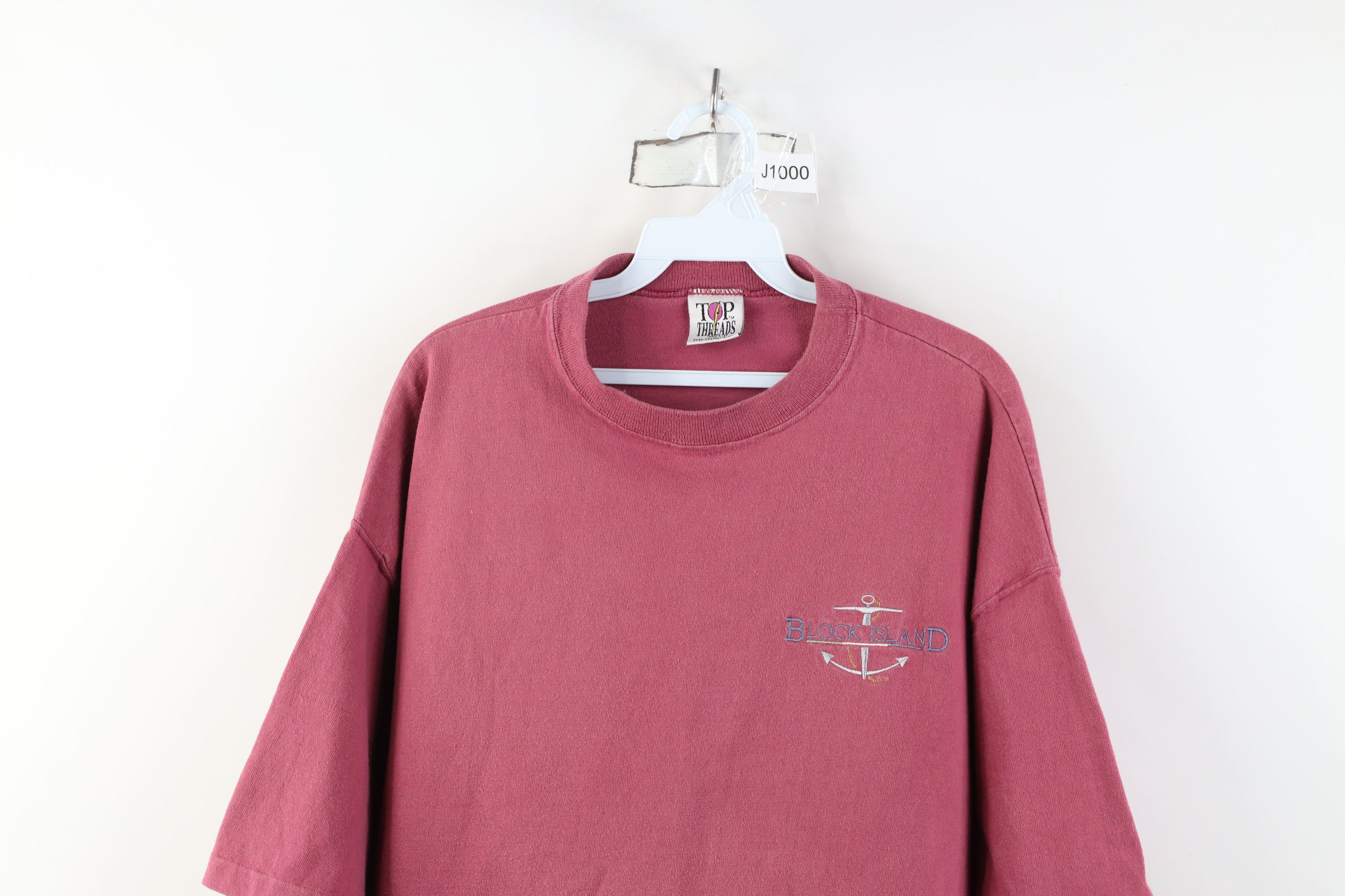 Vintage Vintage 90s Streetwear Heavyweight Block Island T-Shirt USA Size US XL / EU 56 / 4 - 2 Thumbnail