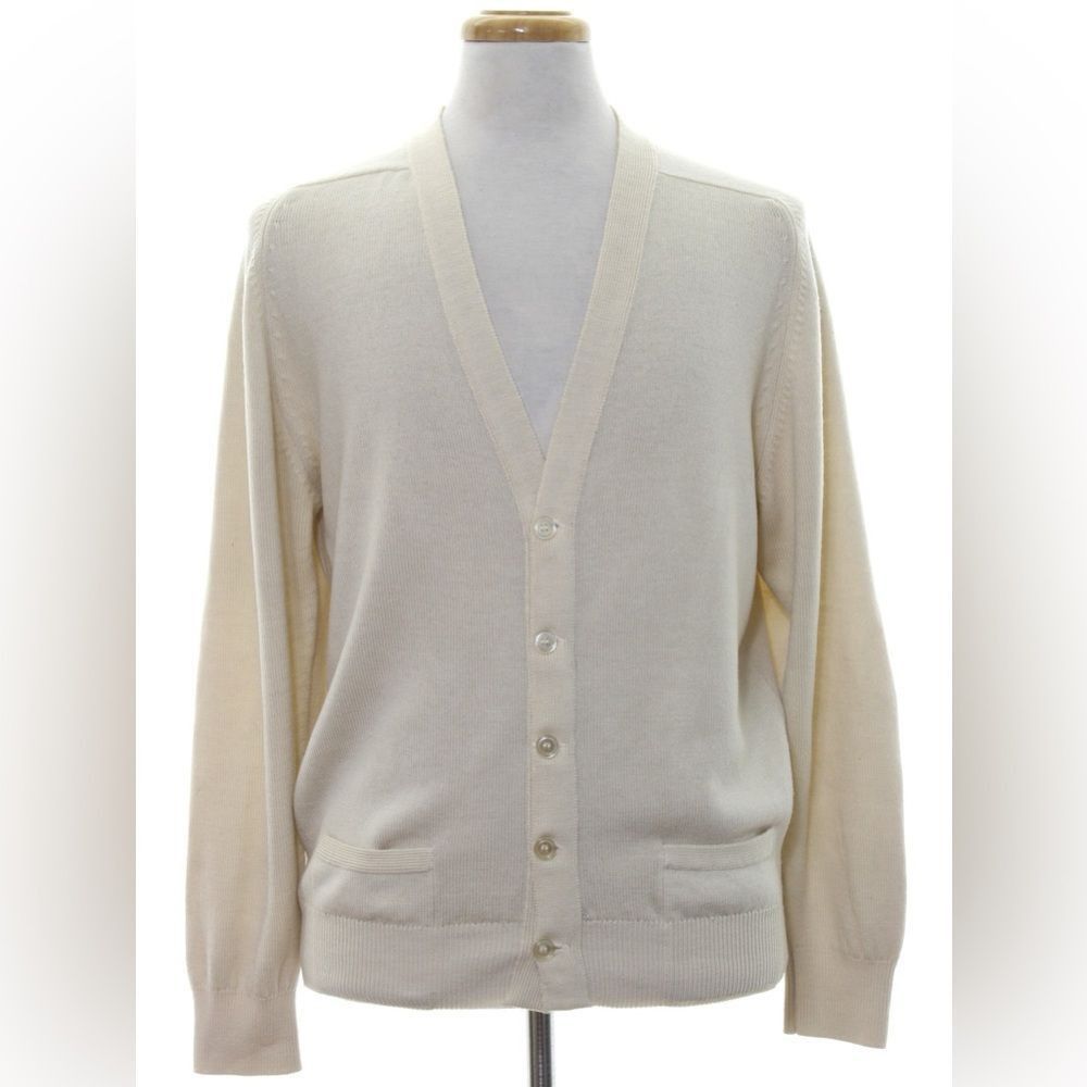 Vintage 70s Vintage Thunderbird Knits Cream cobain Cardigan Made in Size US M / EU 48-50 / 2 - 1 Thumbnail