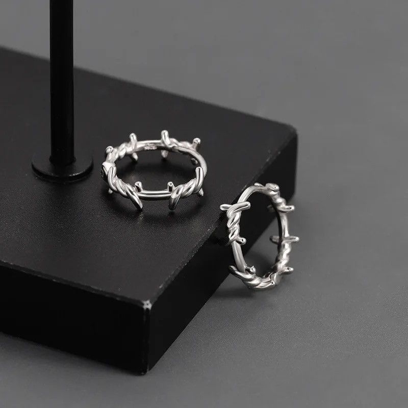 Other 925 silver color retro punk earrings （1pairs） Size ONE SIZE - 3 Thumbnail