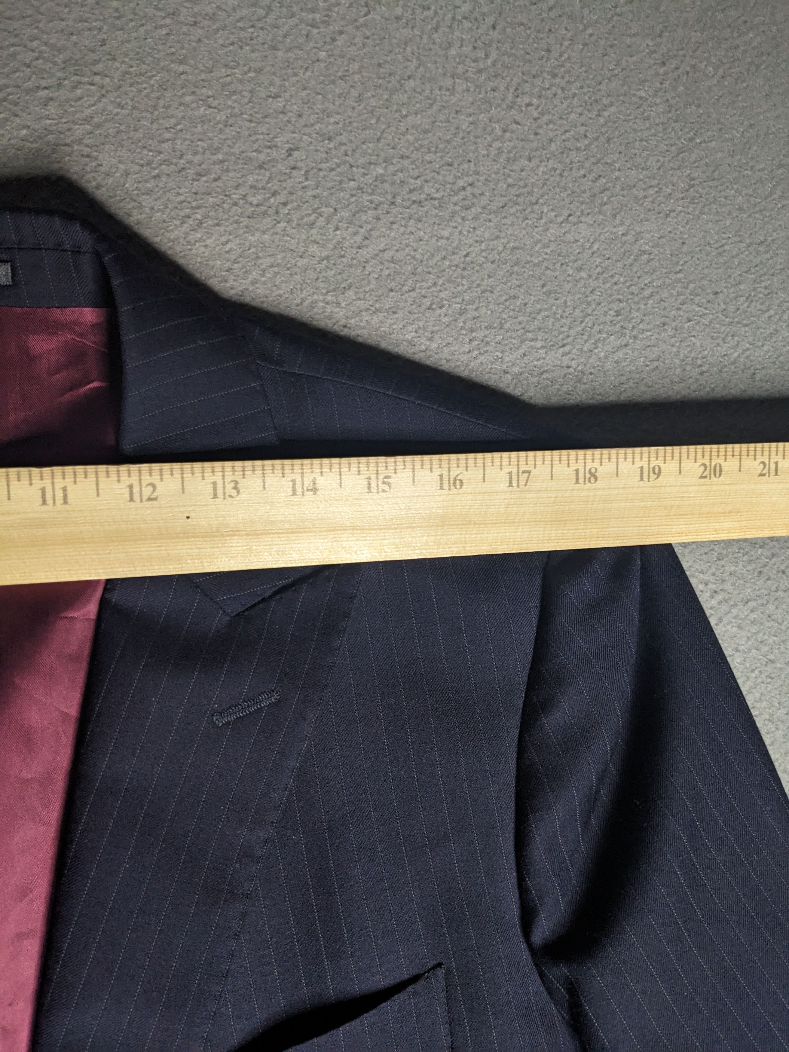 Spier & Mackay Spier MacKay Pinstripe Blazer 42R Navy Blue Wool Slim Coat Size 42R - 13 Thumbnail