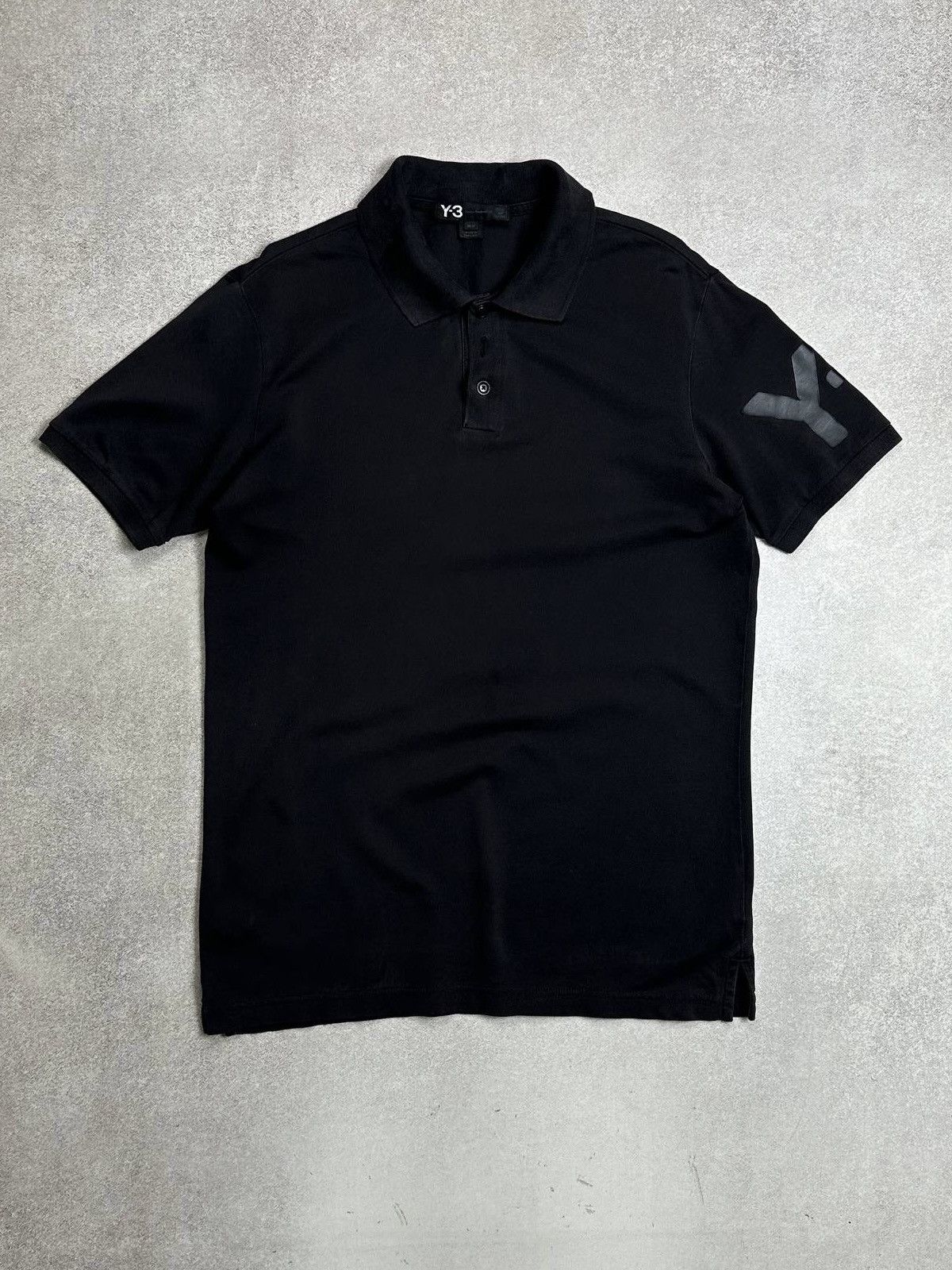 Y-3 Yohji Yamamoto Black Polo Shirt Rare M