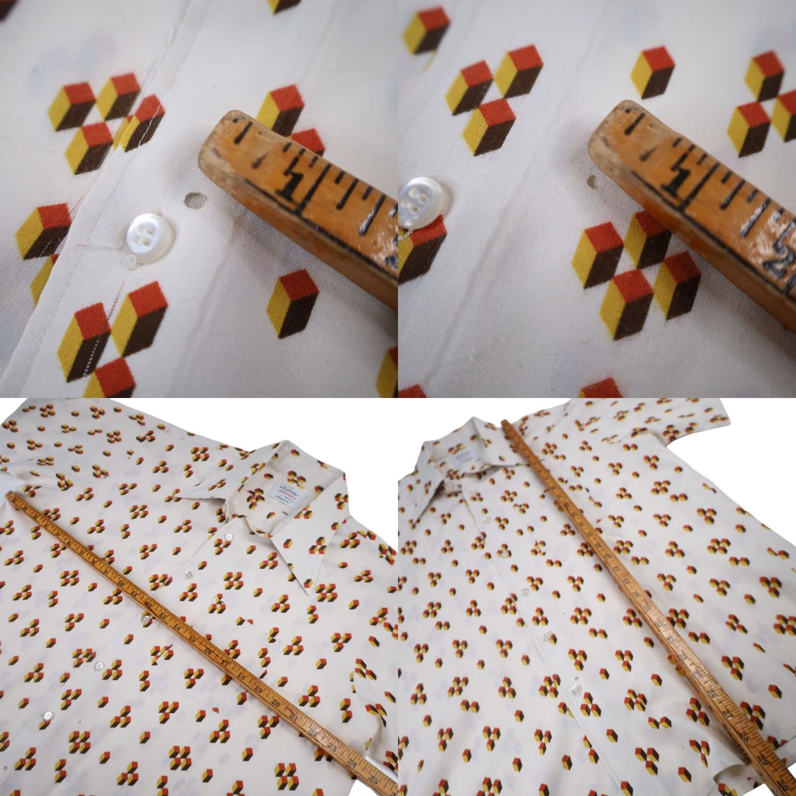 Arrow VINTAGE Arrow Sportswear Geometric Print Button Up Shirt White XL Mens Long Sleeve Size US XL / EU 56 / 4 - 8 Thumbnail