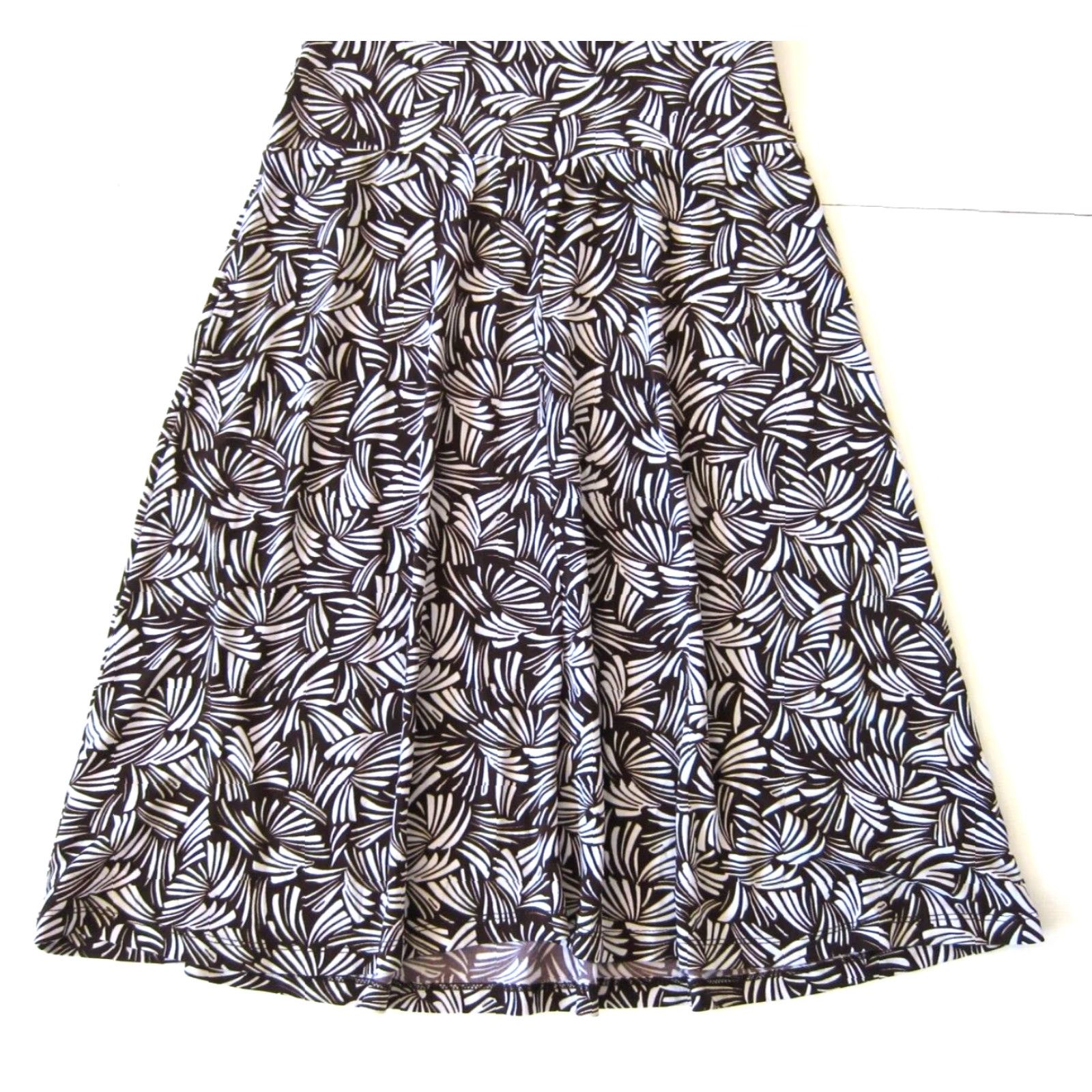 Vintage En Focus Studio Dress Brown White Floral Stretch Cap Sleeve Empire Sheath Size 6 Size M / US 6-8 / IT 42-44 - 7 Thumbnail
