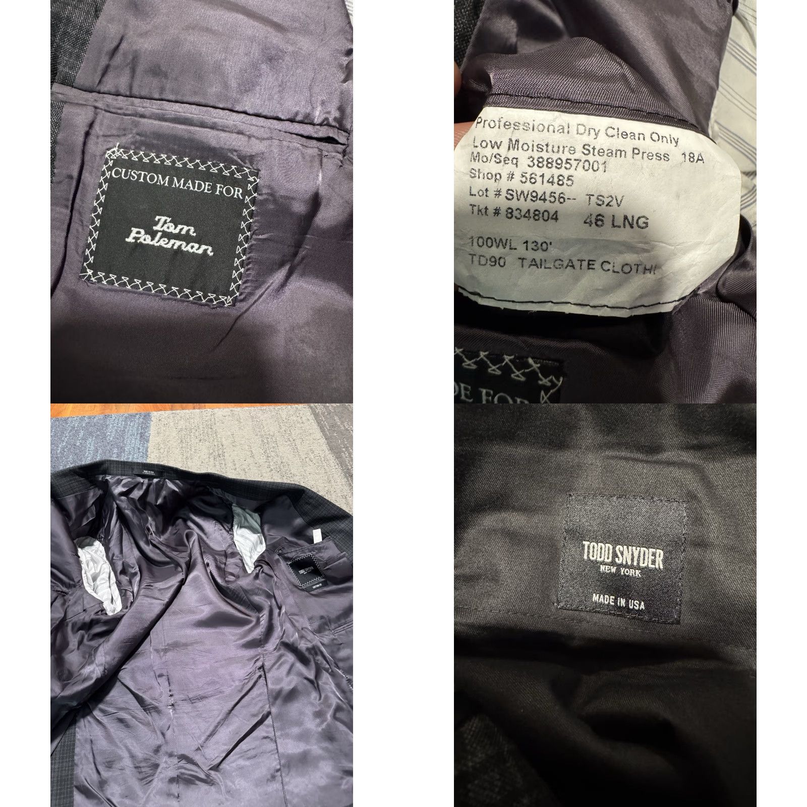 Todd Snyder Todd Snyder Sutton Suit 46L 37 Custom Grey Plaid 100% Super 130s Wool Made USA Size 46R - 11 Thumbnail
