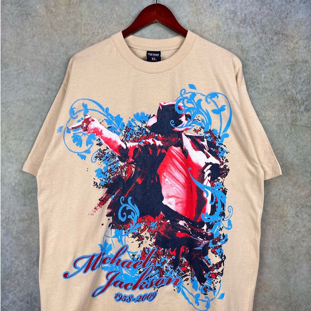 Vintage Michael Jackson Memorial Graphic T Shirt XL Tan King of Pop Size US XL / EU 56 / 4 - 2 Thumbnail