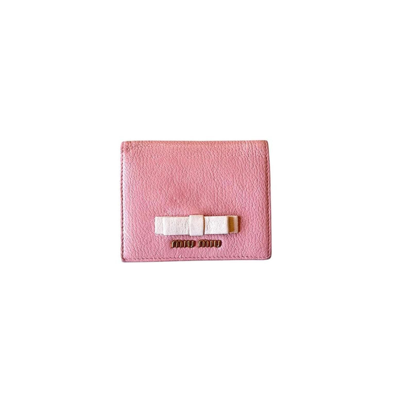 Miu Miu miu miu pink bow wallet Size ONE SIZE - 1 Thumbnail