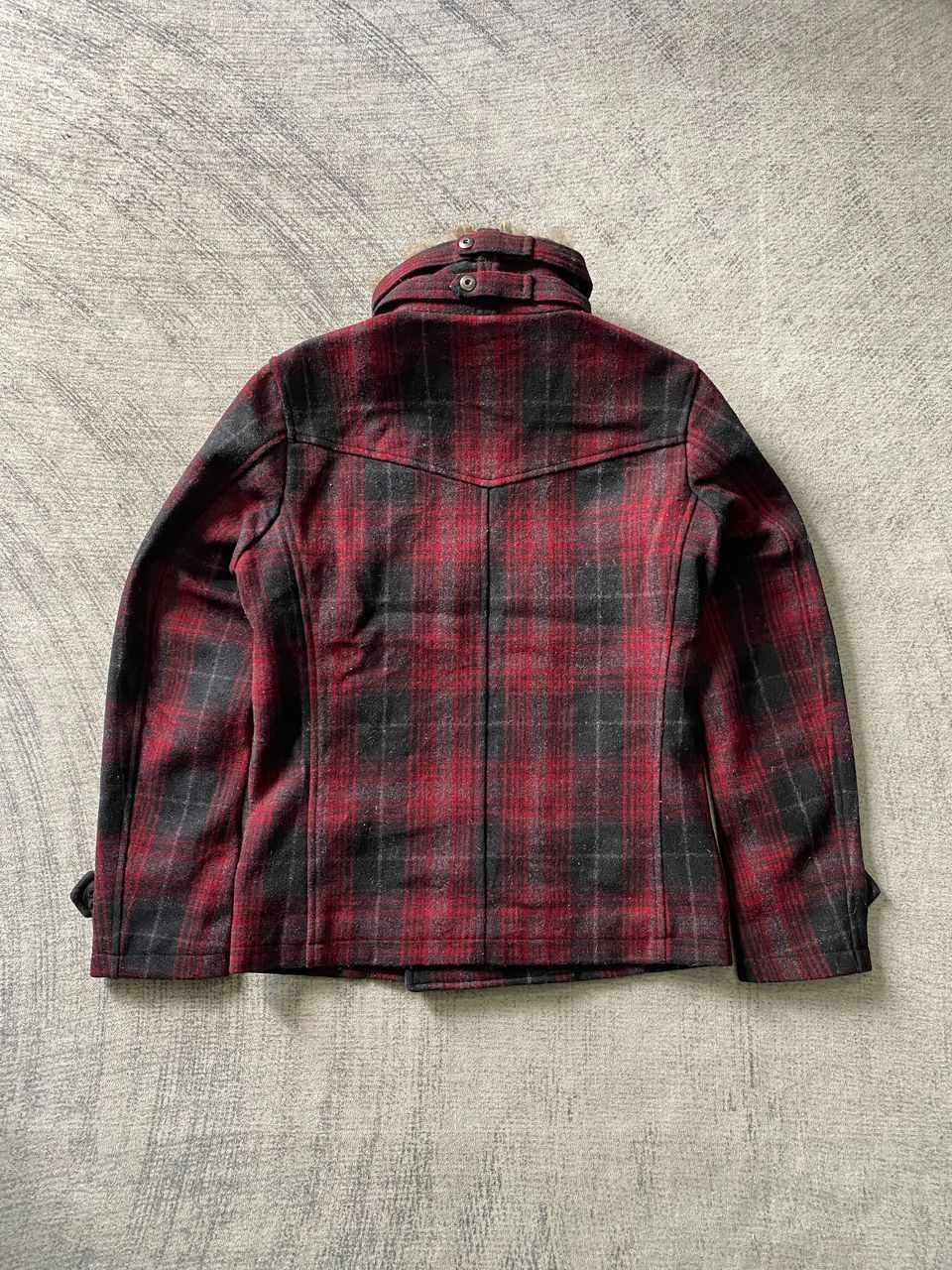 If Six Was Nine Rattle Trap Wool Plaid Rabbit Fur Collar Peacoat Jacket Size US M / EU 48-50 / 2 - 8 Thumbnail