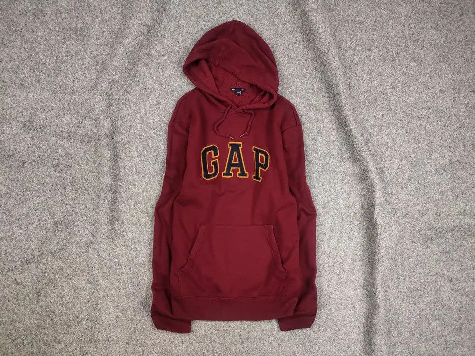 Vintage Vintage Gap Burgundy Logo Classic Hoodie Y2K Hype Style Grailed