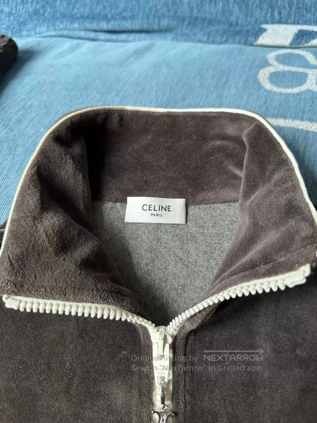 Celine celine brown velour bomber jacket. Size S / US 4 / IT 40 - 3 Thumbnail