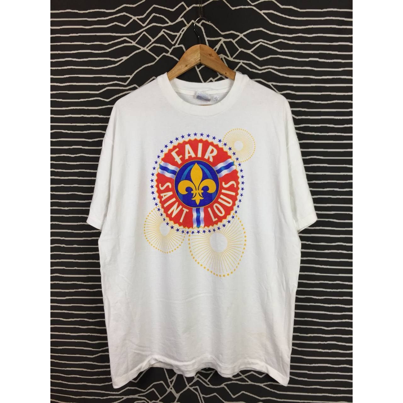 Hanes × Vintage Vtg 90s Fair Saint Louis Big Logo Single Stitch Tee Size US XL / EU 56 / 4 - 1 Thumbnail