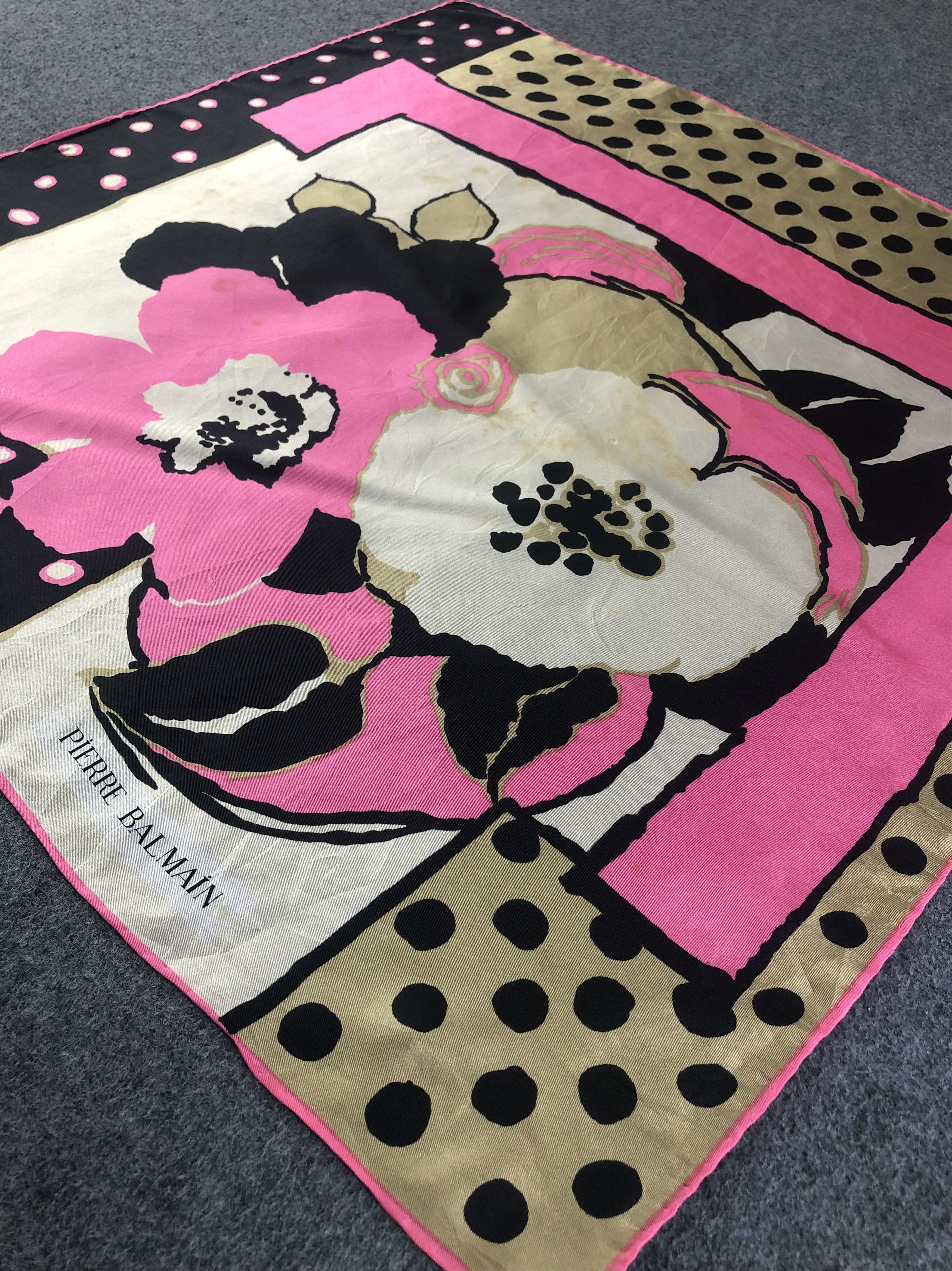 Pierre Balmain × Vintage Pierre Balmain Silk Handkerchief / Bandana / Neckerchief Size ONE SIZE - 4 Thumbnail