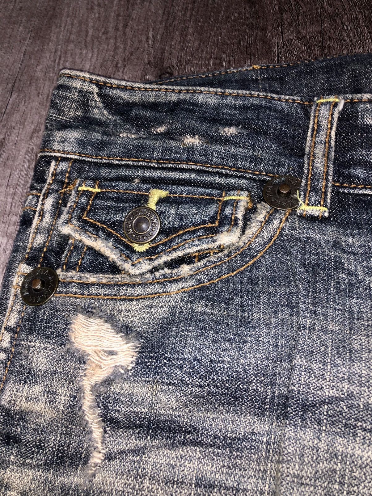 Japanese Brand Maraxia Distressed denim Jeans Size 31" - 7 Thumbnail