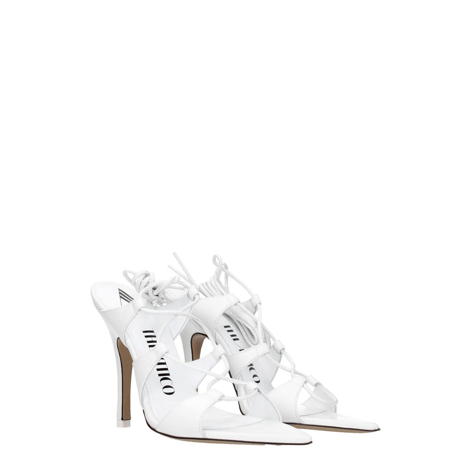 The Attico ob1o1e1224 Leather Sandals in White Size US 9 / IT 39 - 2 Thumbnail