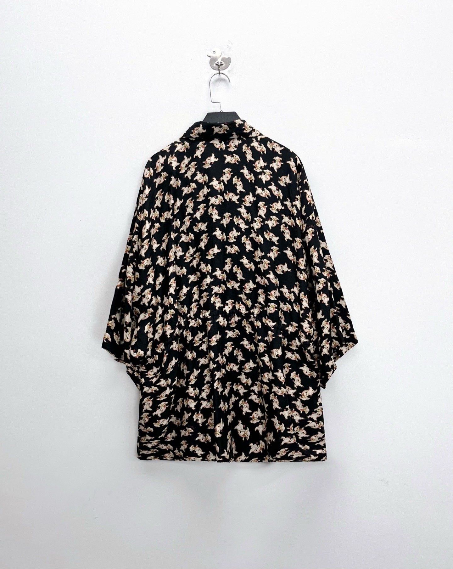 Gucci Gucci All-Over Pig Logo Silk Shirt Dress Size US M / EU 48-50 / 2 - 2 Thumbnail