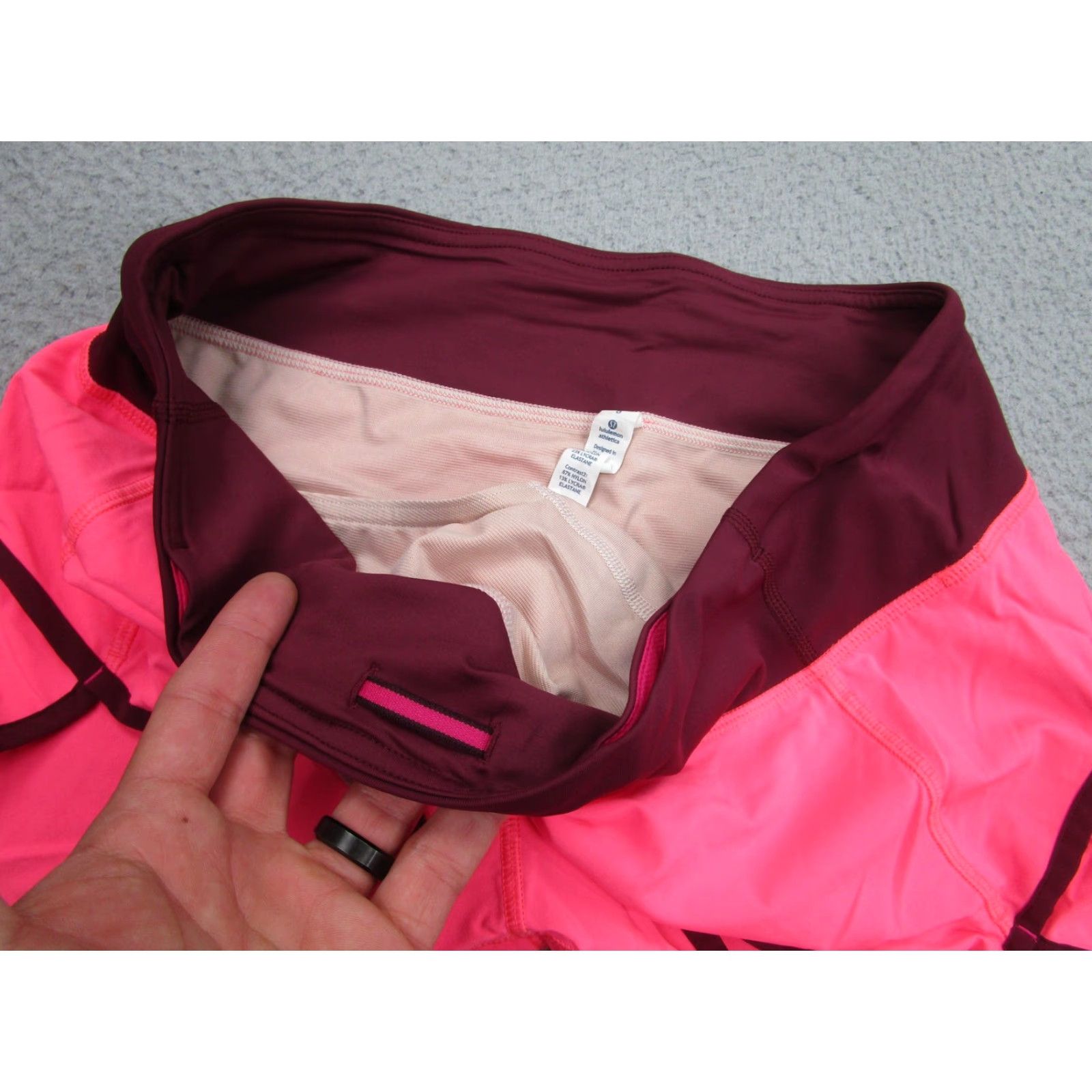 Lululemon Lululemon Shorts Womens 8 Pink Colorblock Running Lined Zip Pocket Athletic Size 30" / US 8 / IT 44 - 6 Thumbnail